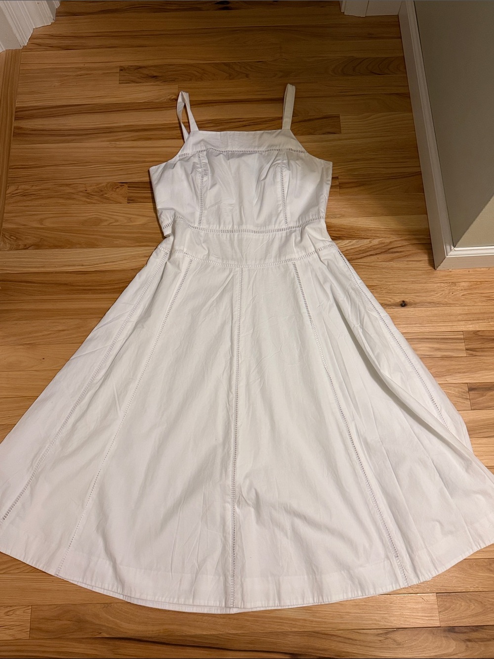 J. Crew Cream Square-Neck Midi Dress